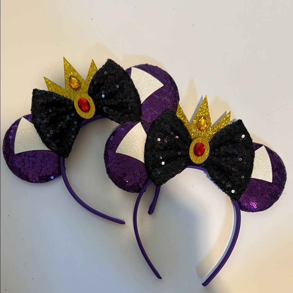 Purple and Black Sequin Crown Mickey ears